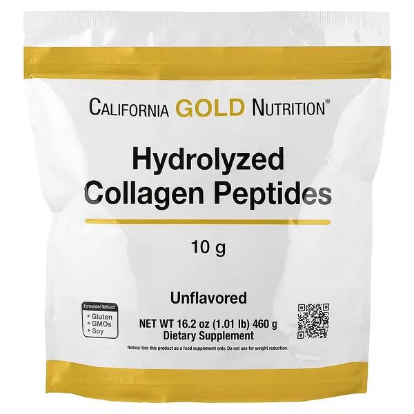California Gold Nutrition Hydrolyzed Collagen Peptides, Type I & III, Unflavored, 1.01 lb (460 g)