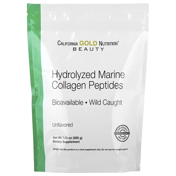 California Gold Nutrition Hydrolyzed Marine Collagen Peptides, Unflavored, 7.05 oz (200 g)