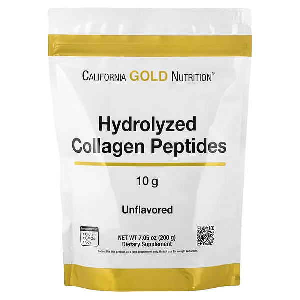 California Gold Nutrition Hydrolyzed Collagen Peptides, Type I & III, Unflavored, 7.05 oz (200 g)