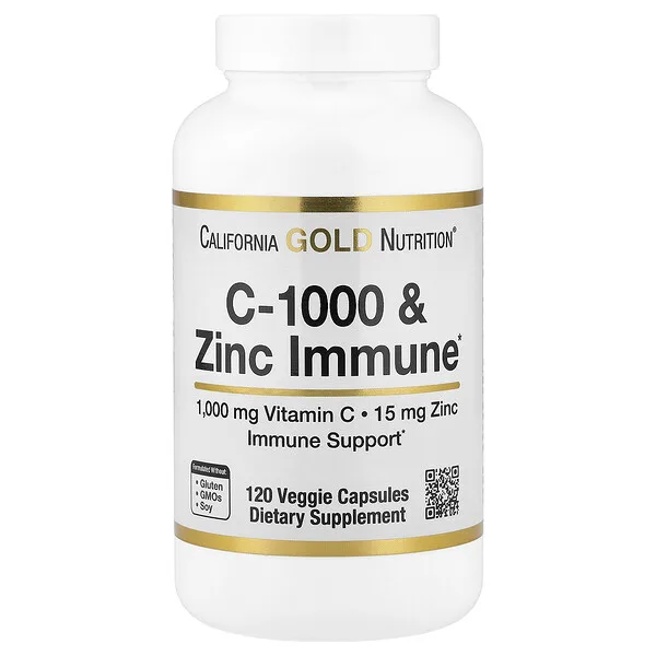 California Gold Nutrition C-1000 & Zinc Immune, 120 Veggie Capsules