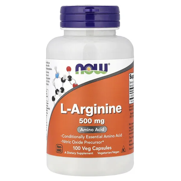 NOW Foods L-Arginine, 500 mg, 100 Veg Capsules