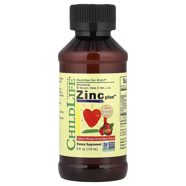 ChildLife Essentials Zinc Plus™, Natural Mango Strawberry, 4 fl oz (118 ml)