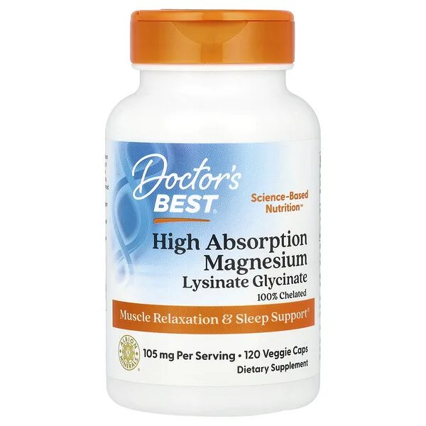 Doctor's Best High Absorption Magnesium, 120 Veggie Caps (52.5 mg per Capsule)