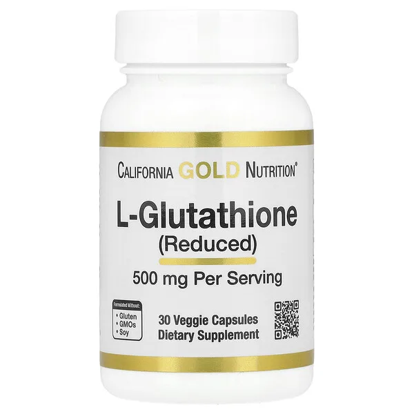 California Gold Nutrition L-Glutathione (Reduced), 500 mg, 30 Veggie Capsules