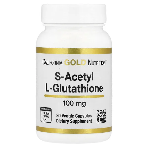 California Gold Nutrition S-Acetyl L-Glutathione, 100 mg, 30 Veggie Capsules