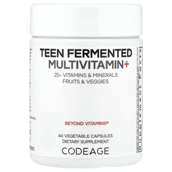 Codeage Teen Fermented Multivitamin+, 60 Vegetable Capsules