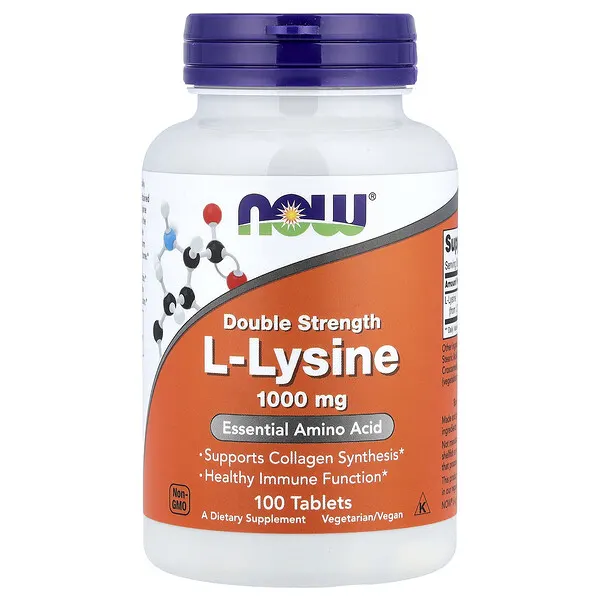 NOW Foods L-Lysine, 1,000 mg, 100 Tablets