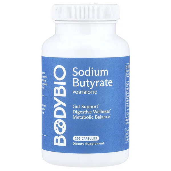 BodyBio Sodium Butyrate, 100 Capsules