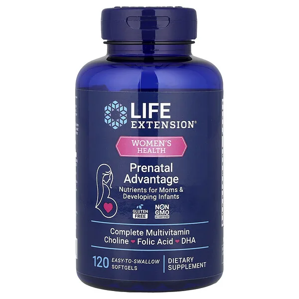 Life Extension Women's Health, Prenatal Advantage, 120 Easy-To-Swallow Softgels