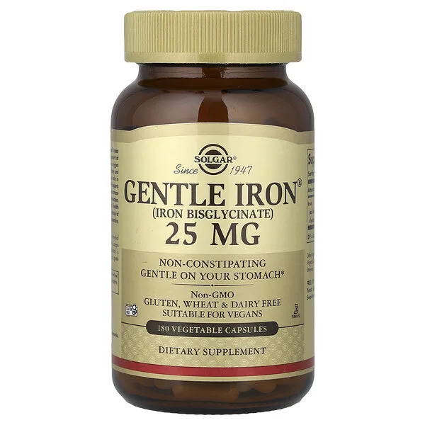 Solgar Gentle Iron®, 25 mg, 180 Vegetable Capsules