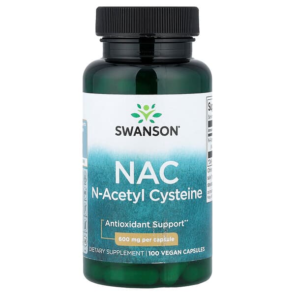 Swanson Vitamins NAC, 600 mg, 100 Vegan Capsules