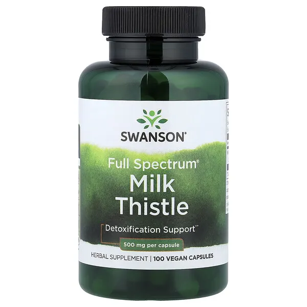 Swanson Vitamins Full Spectrum® Milk Thistle, 500 mg, 100 Vegan Capsules