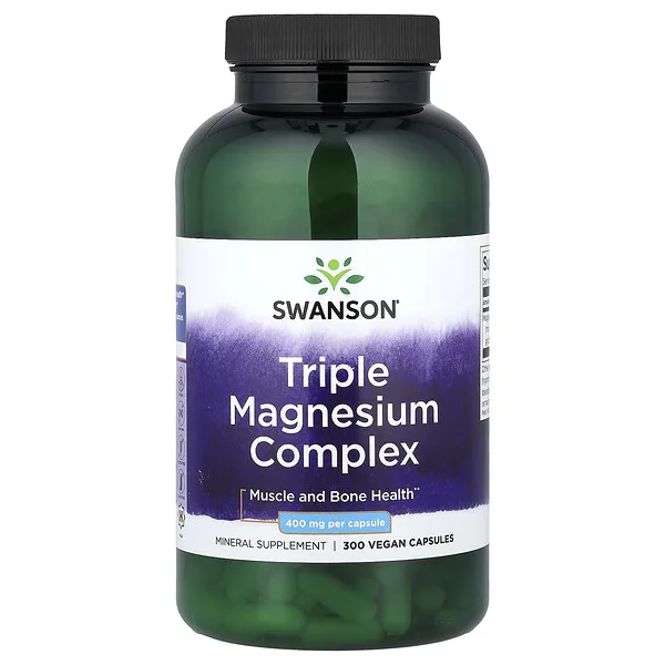 Swanson Vitamins Triple Magnesium Complex, 400 mg, 300 Vegan Capsules