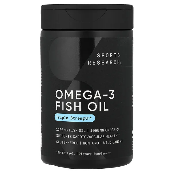 Sports Research Omega-3 Fish Oil, Triple Strength, 120 Softgels