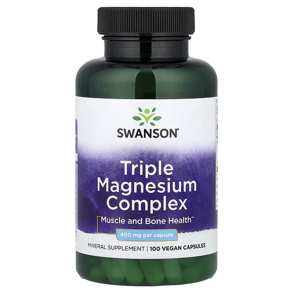 Swanson Vitamins Triple Magnesium Complex, 400 mg, 100 Vegan Capsules