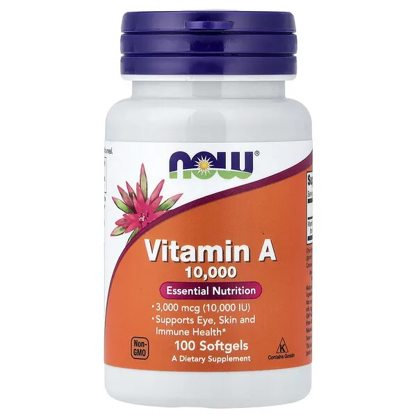 NOW Foods Vitamin A, 3,000 mcg (10,000 IU), 100 Softgels