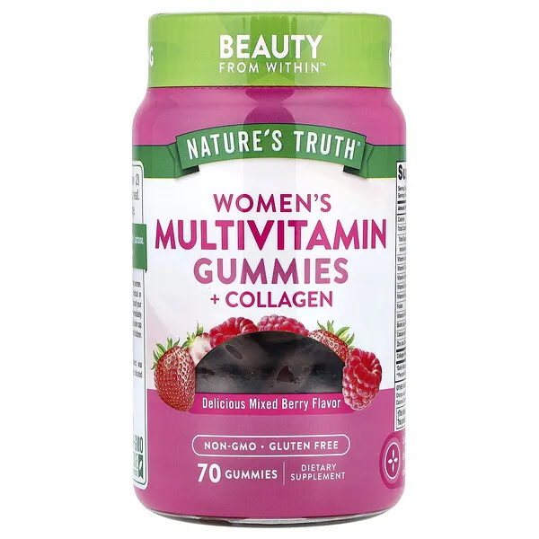 Nature's Truth Women's Multivitamin Gummies + Collagen, Delicious Mixed Berry, 70 Gummies