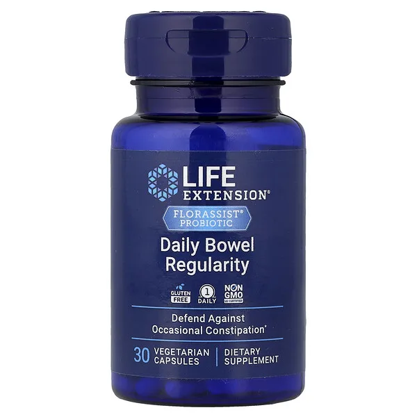 Life Extension Florassist® Probiotic, Daily Bowel Regularity, 30 Vegetarian Capsules (57.5 mg Per capsule)