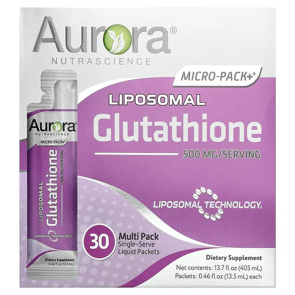 Aurora Nutrascience Micro-Pack+®, Liposomal Glutathione, 30 Packets, 0.46 fl oz (13.5 ml) Each
