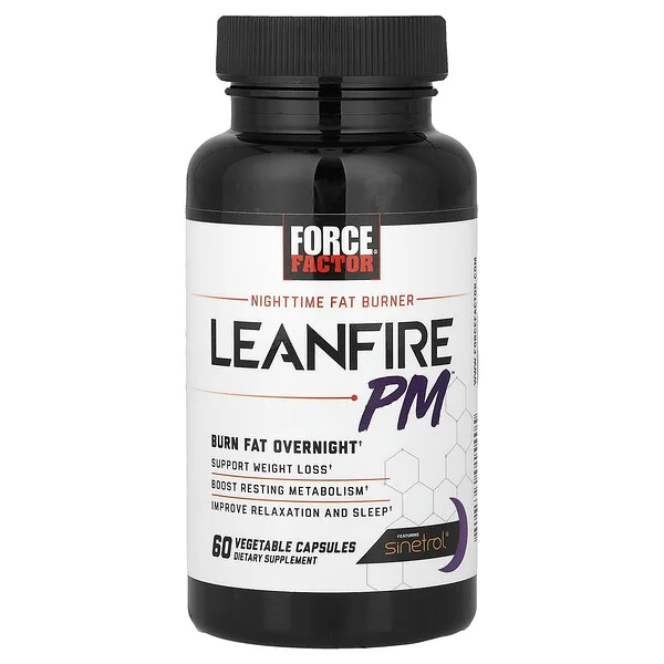 Force Factor LeanFire PM™, Nighttime Fat Burner, 60 Vegetable Capsules