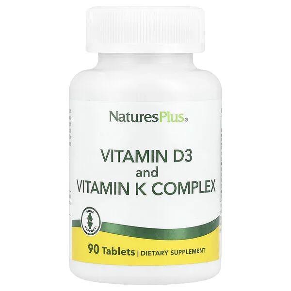 NaturesPlus Vitamin D3 and Vitamin K Complex, 90 Tablets