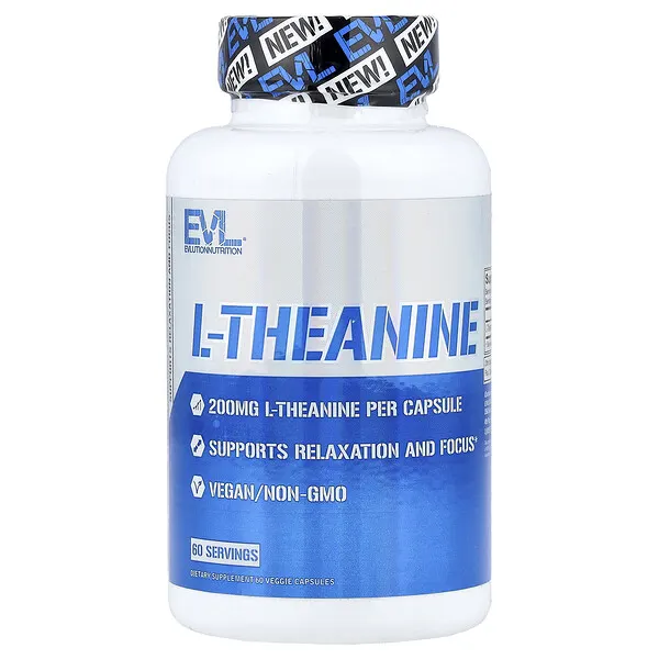 EVLution Nutrition L-Theanine, 200 mg, 60 Veggie Capsules