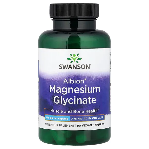 Swanson Vitamins Albion® Magnesium Glycinate, 133 mg, 90 Vegan Capsules