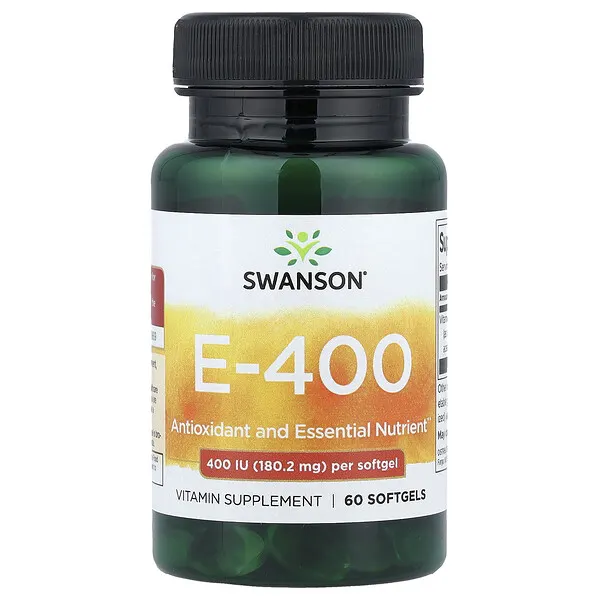 Swanson Vitamins Vitamin E-400, 180.2 mg (400 IU), 60 Softgels
