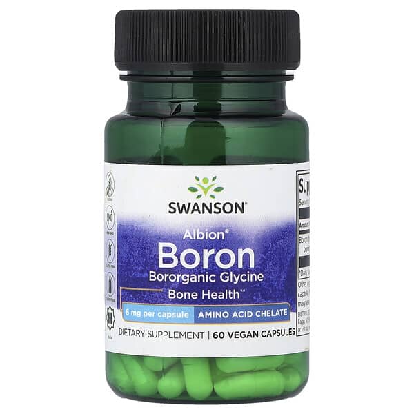 Swanson Vitamins Albion® Boron, 6 mg, 60 Vegan Capsules