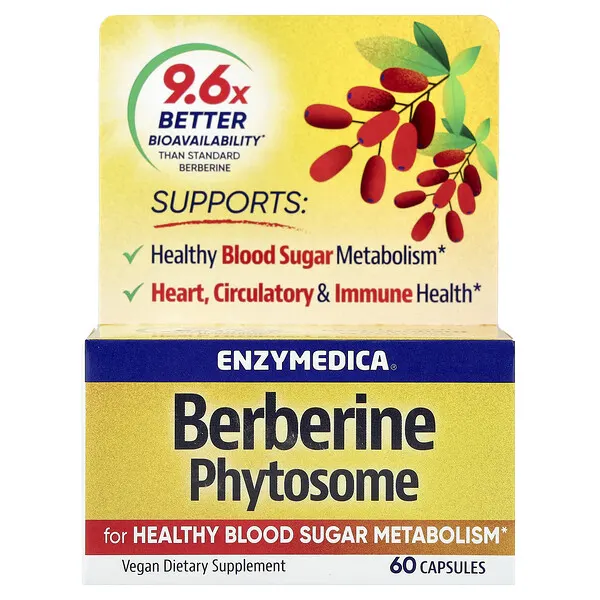 Enzymedica Berberine Phytosome, 60 Capsules (275 mg per Capsule)