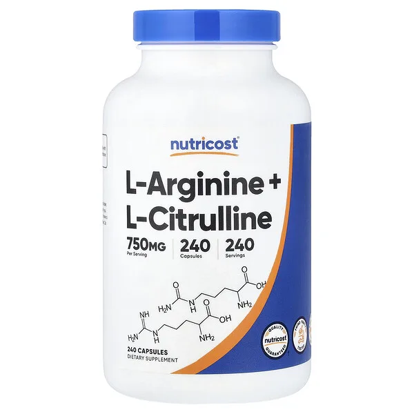 Nutricost L-Arginine + L-Citrulline, 240 Capsules