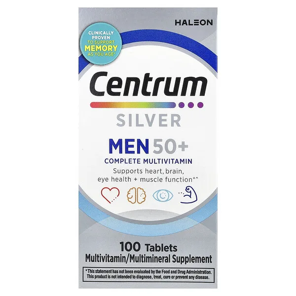 Centrum Silver Men 50+, Complete Multivitamin, 100 Tablets