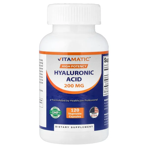 Vitamatic Hyaluronic Acid, High Potency, 120 Vegetable Capsules