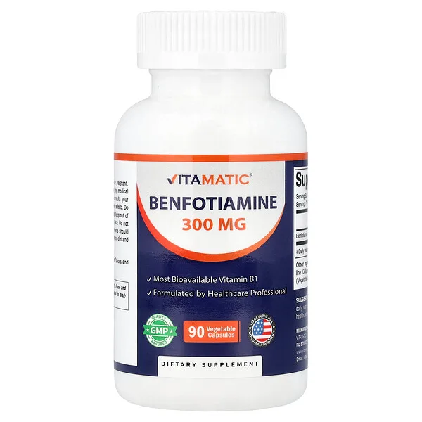 Vitamatic Benfotiamine, 300 mg, 90 Vegetable Capsules