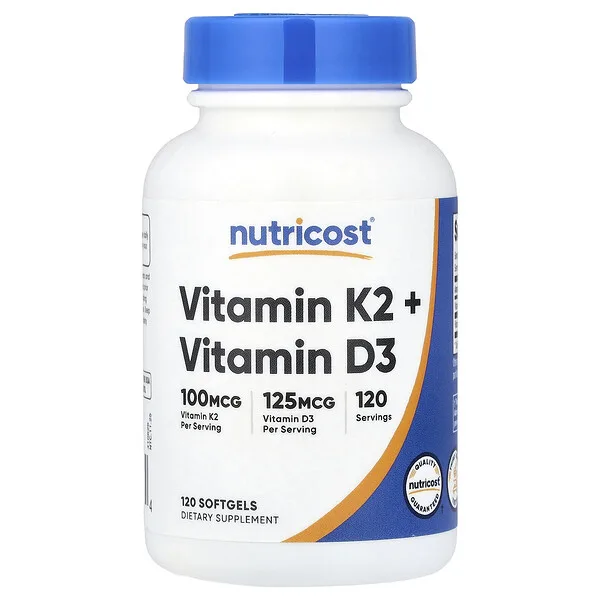 Nutricost Vitamin K2 + Vitamin D3, 120 Softgels