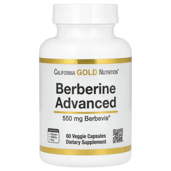 California Gold Nutrition Berberine Advanced, Berbevis Phytosome, 550 mg, 60 Veggie Capsules