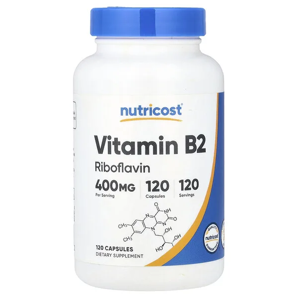 Nutricost Vitamin B2, 400 mg, 120 Capsules