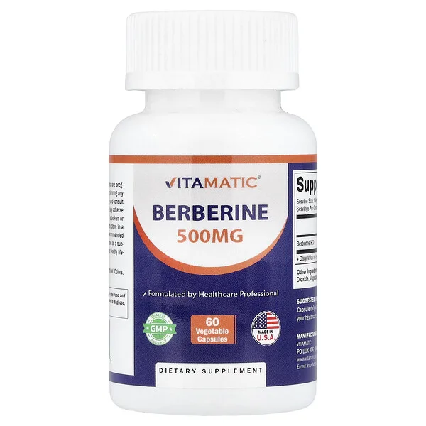 Vitamatic Berberine, 500 mg, 60 Vegetable Capsules