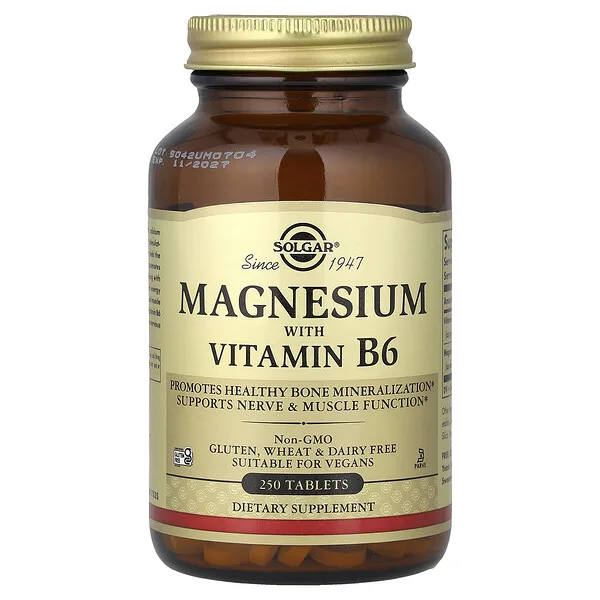 Solgar Magnesium With Vitamin B6, 250 Tablets