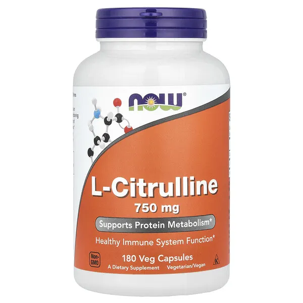 NOW Foods L-Citrulline, 750 mg, 180 Veg Capsules