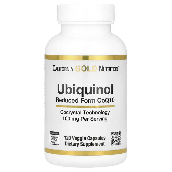 California Gold Nutrition Ubiquinol Reduced Form CoQ10, 100 mg , 120 Veggie Capsules