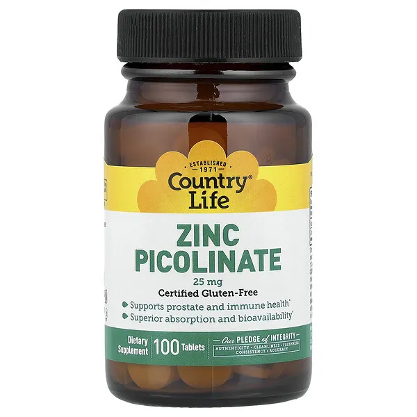 Country Life Zinc Picolinate, 100 Tablets