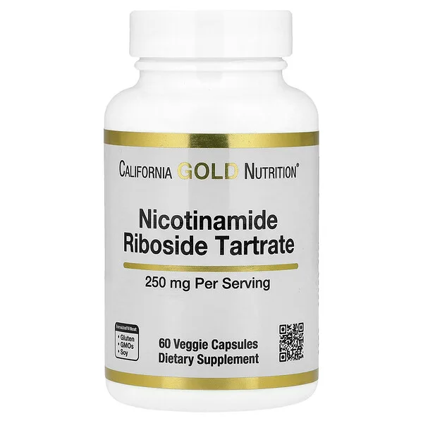 California Gold Nutrition Nicotinamide Riboside Tartrate (NRT), 250 mg, 60 Veggie Capsules