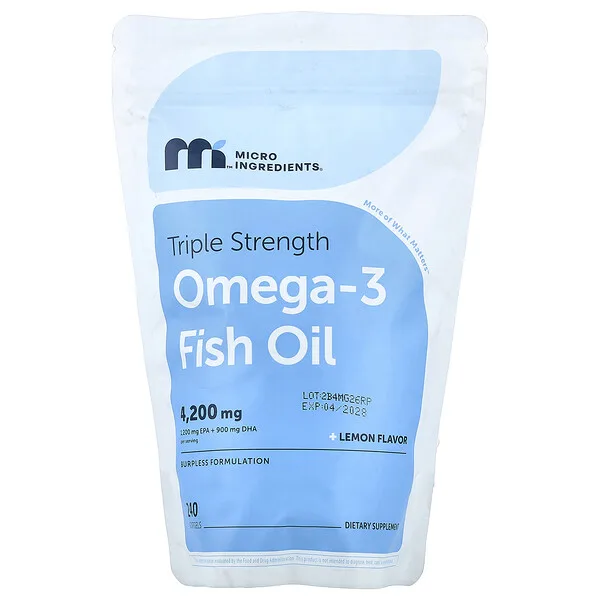 Micro Ingredients Omega-3 Fish Oil, Lemon, 240 Softgels