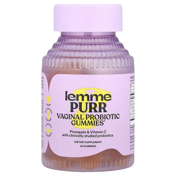 Lemme Purr, Vaginal Probiotic Gummies, Pineapple, 60 Gummies