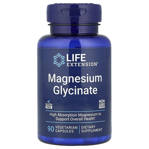 Life Extension Magnesium Glycinate, 90 Vegetarian Capsules (105 mg per Capsule)
