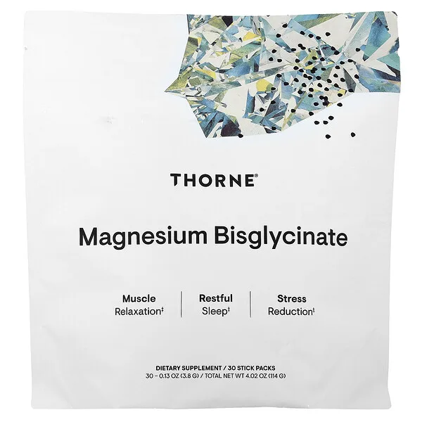 Thorne Magnesium Bisglycinate, 30 Stick Packs, 0.13 oz (3.8 g) Each