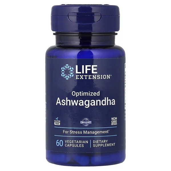 Life Extension Optimized Ashwagandha, 60 Vegetarian Capsules (125 mg per Capsule)