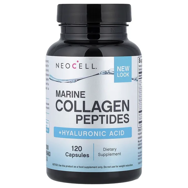 NeoCell Marine Collagen Peptides + Hyaluronic Acid, 120 Capsules