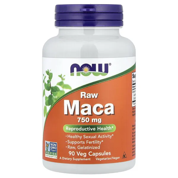 NOW Foods Raw Maca, 750 mg, 90 Veg Capsules